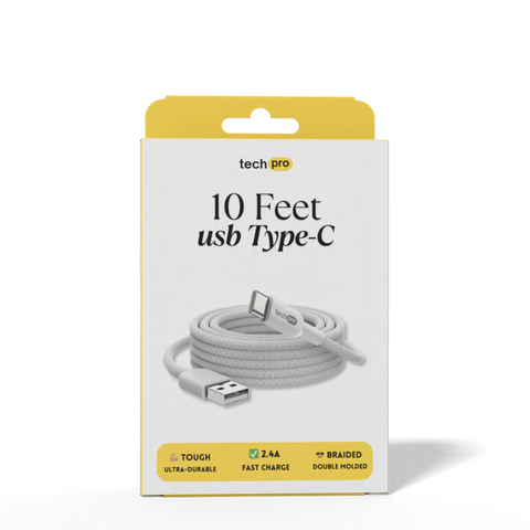 10ft USB Type-C Cable Braided in Retail Box
