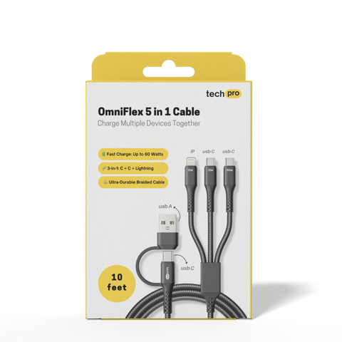 10ft 5in1 multi device charging cable in Retail box