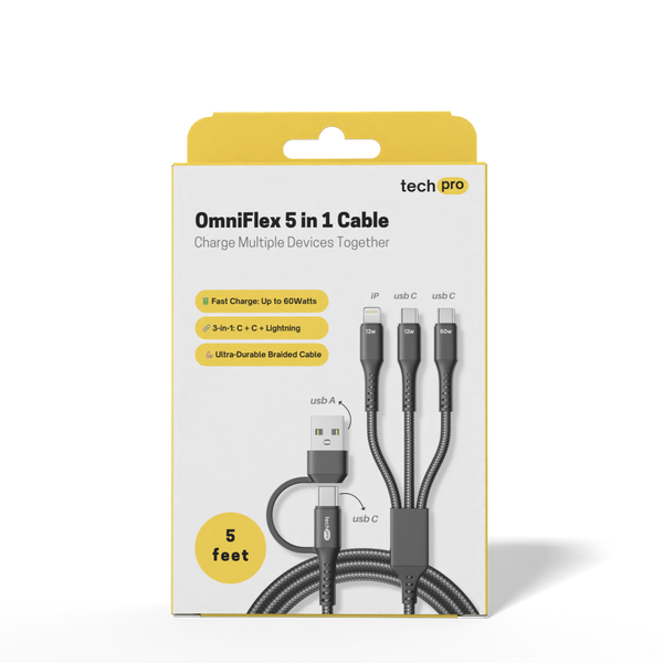 5ft 5in1 Multi charging cable in Retail box