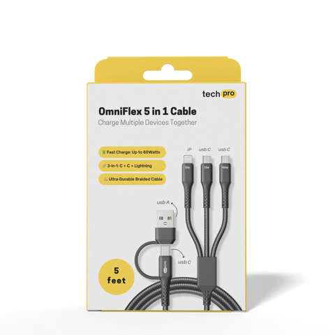5ft 5in1 Multi charging cable in Retail box