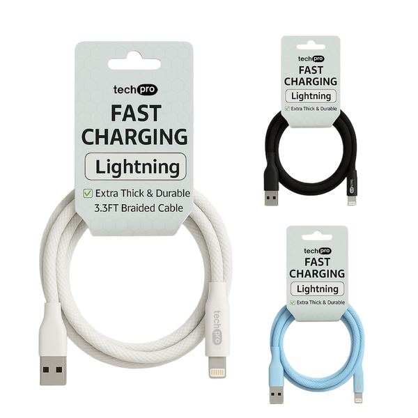 3ft USB Lightning Cable Braided in Hang Tag