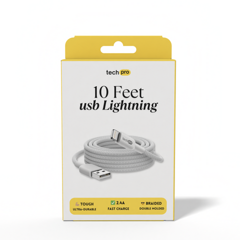 10ft USB Lightning Cable Braided in Retail Box