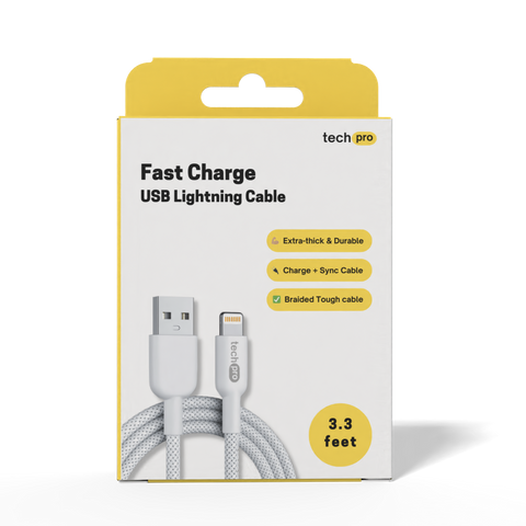 3ft USB Lightning cable Braided in Retail box
