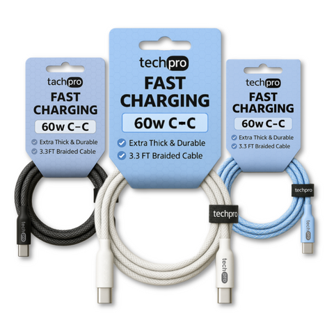 3ft USB C to C Cable Braided in Hang Tags