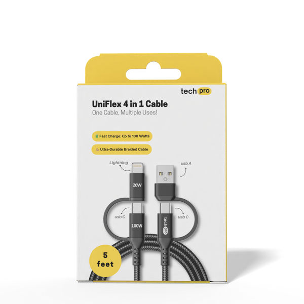 5ft 4in1 Braided Cable in Retail Box