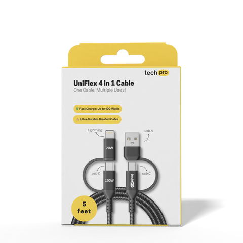 5ft 4in1 Braided Cable in Retail Box