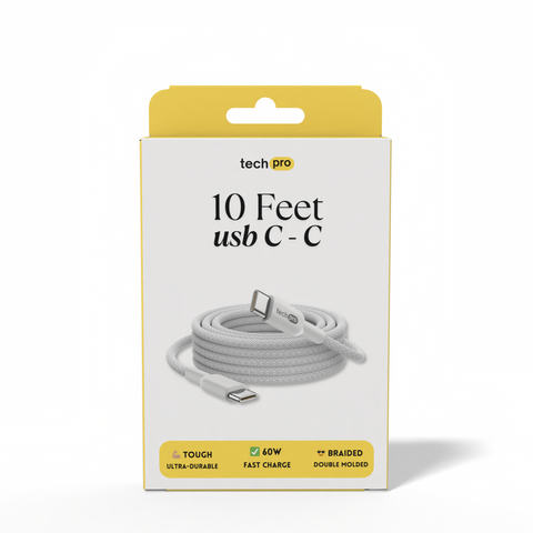 10ft USB-C to USB-C Cable Braided in Retail Box