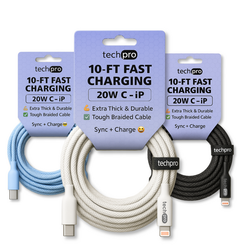 10ft USB-C to Lightning Cable Braided in Hang Tags