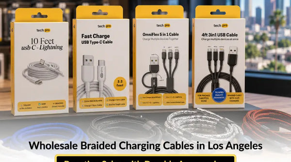 wholesale braided charging cables in Los Angeles