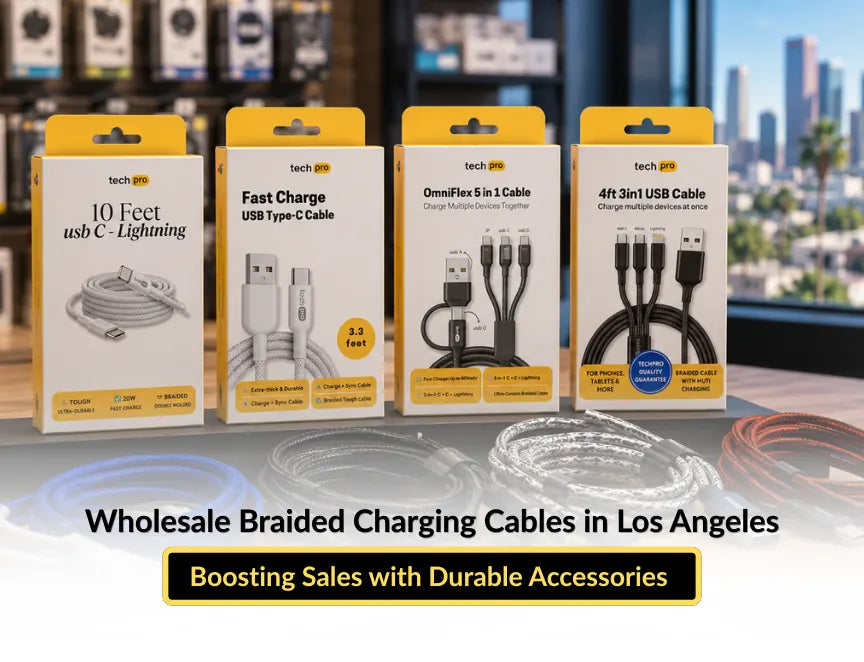 wholesale braided charging cables in Los Angeles