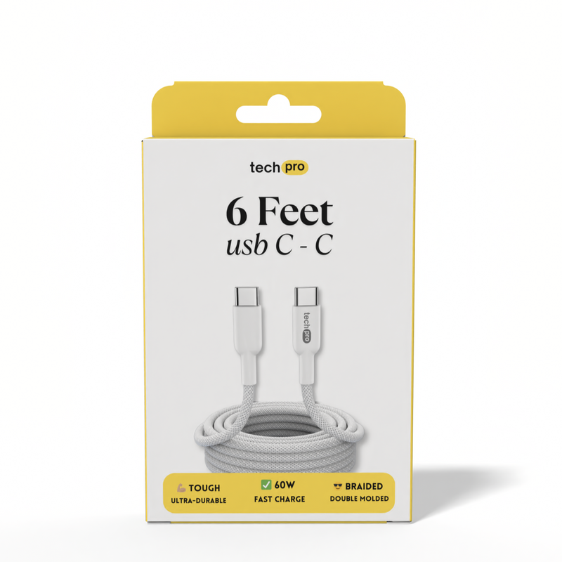 6ft USB-C to C Cable Braided in Retail Box