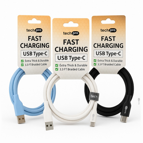 3ft USB Type-C Cable Braided in Hang Tag