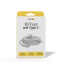 10ft USB Type-C Cable Braided in Retail Box