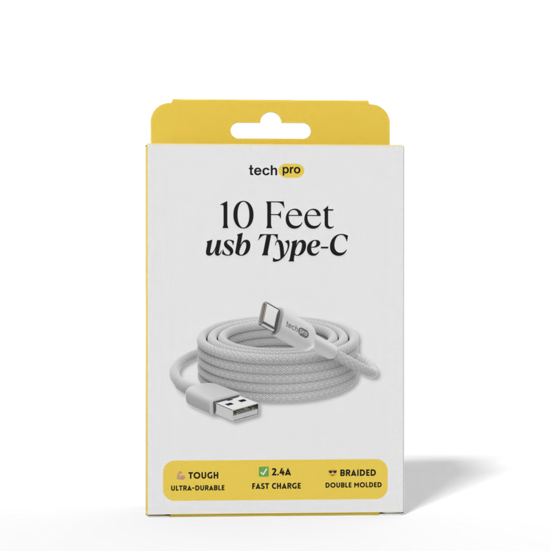 10ft USB Type-C Cable Braided in Retail Box