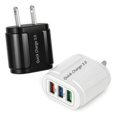 3A Fast Charging 3 USB Wall Charger - Bulk Pack