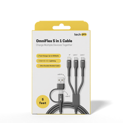 5ft 5in1 Multi charging cable in Retail box