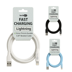 3ft USB Lightning Cable Braided in Hang Tag
