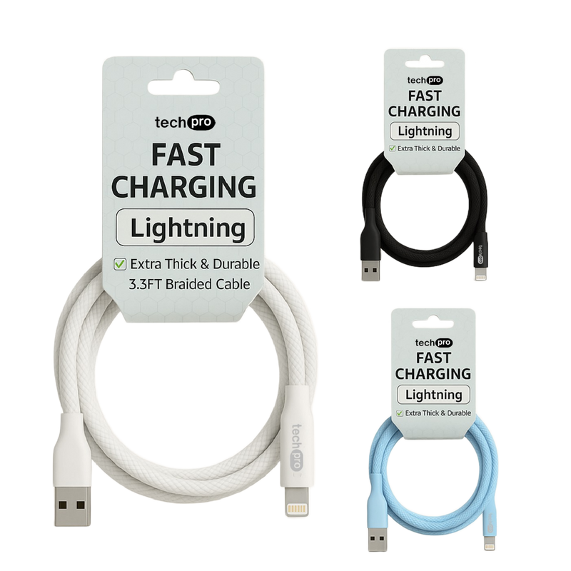 3ft USB Lightning Cable Braided in Hang Tag