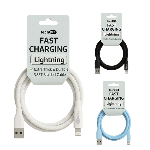 3ft USB Lightning Cable Braided in Hang Tag