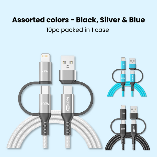 10ft 4in1 multi charging cable in Hang tag