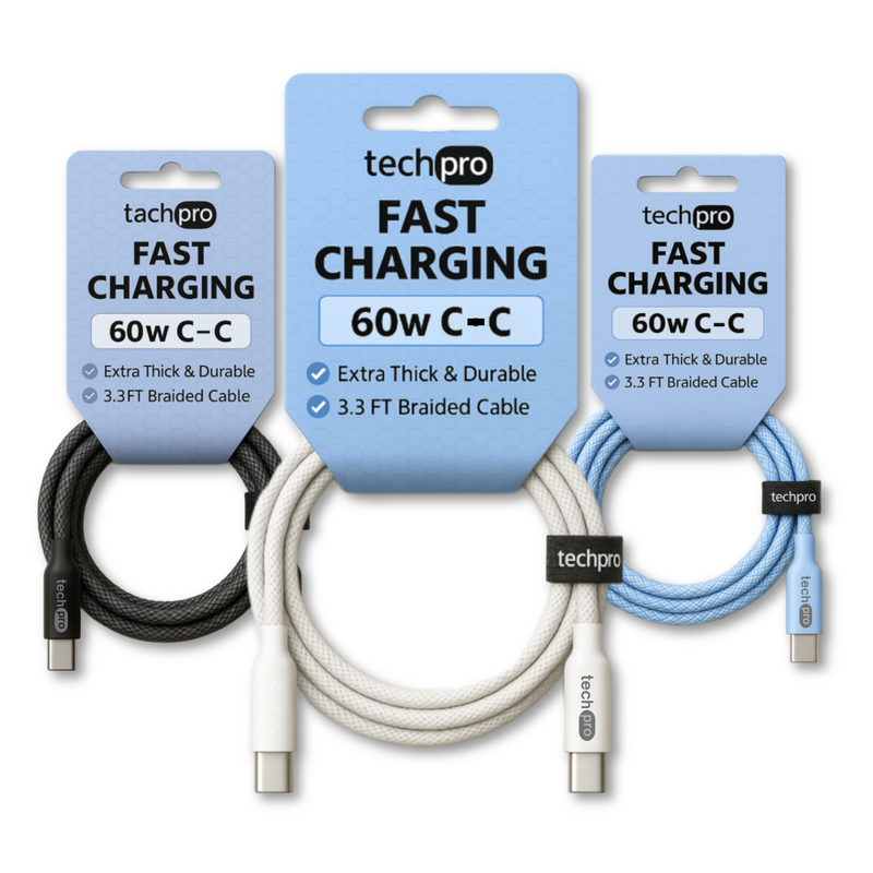 3ft USB C to C Cable Braided in Hang Tags