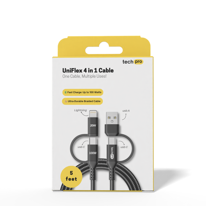 5ft 4in1 Braided Cable in Retail Box