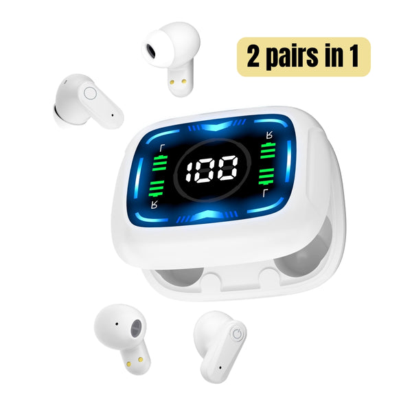 TechPro 30 Plus 2-Pair Wireless Bluetooth Earbuds