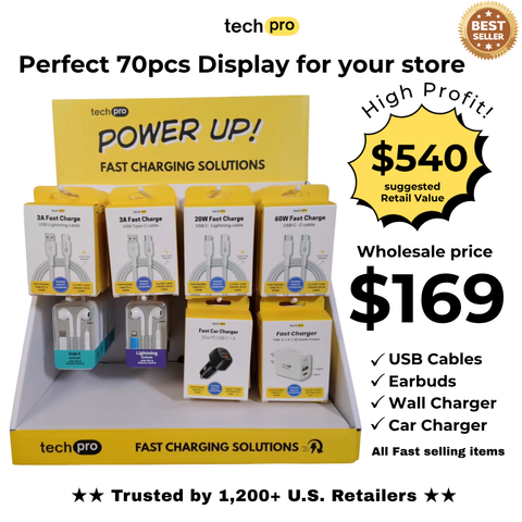 70pc Phone Accessory Countertop Display Pro Kit