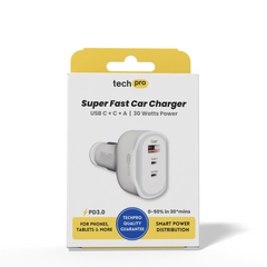 80W PD Superfast USB C+C+A Car Charger