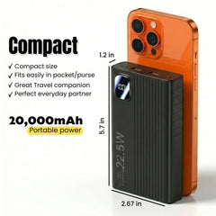 20,000mAh Powerbank with built-in cables Super-Fast Charging