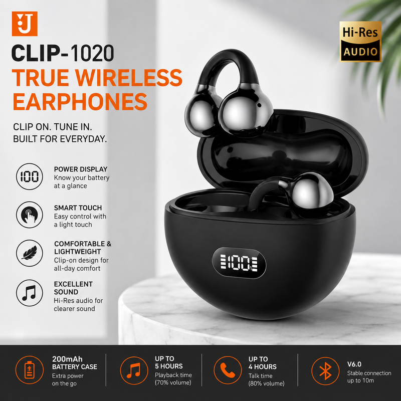 TechPro EarClips CLIP-1020 Open ear bluetooth earbuds