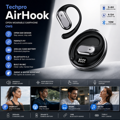 TechPro AirHook Open-Ear Wireless Earphones