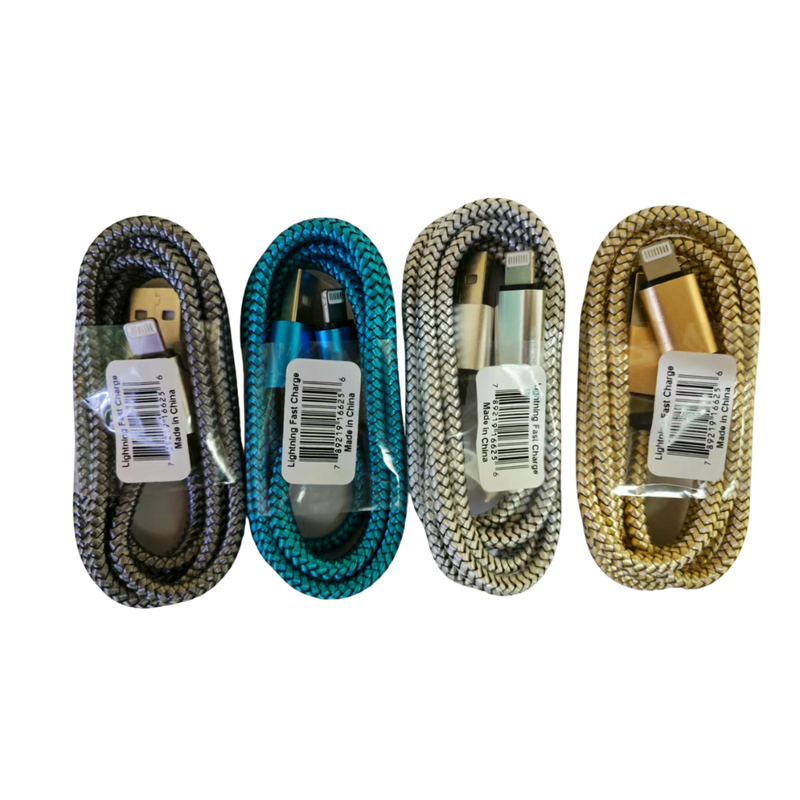 3ft USB Lightning Braided Cable-Bulk pack