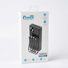 20,000mAh Powerbank with built-in cables Super-Fast Charging