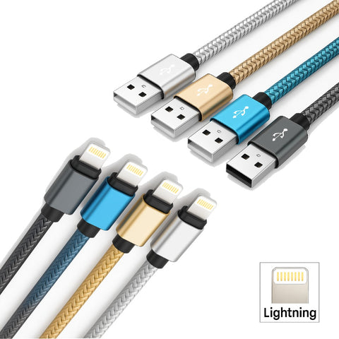 3ft USB Lightning Braided Cable-Bulk pack