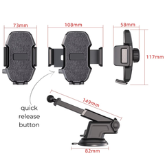 Car Dashboard Phone Mount 360 Extendable