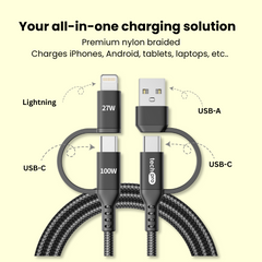 5ft 4in1 Braided Cable in Retail Box