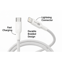 3ft USB C to Lightning cable braided in Retail Box