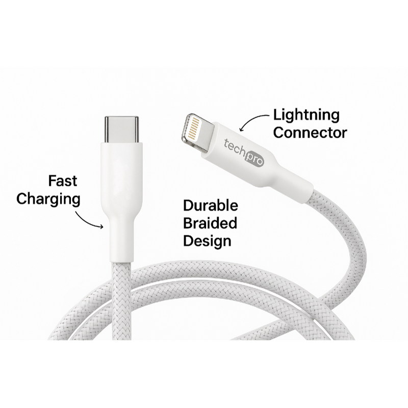 3ft USB C to Lightning cable braided in Retail Box