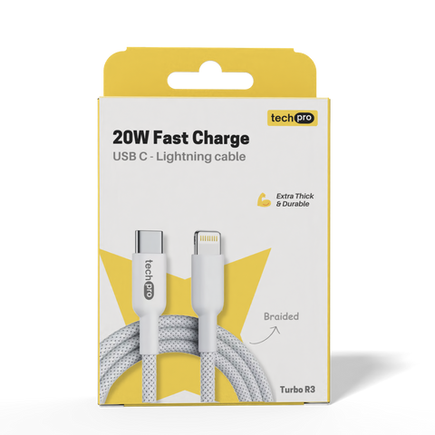 3ft USB C to Lightning cable braided in Retail Box