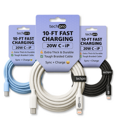 10ft USB-C to Lightning Cable Braided in Hang Tags