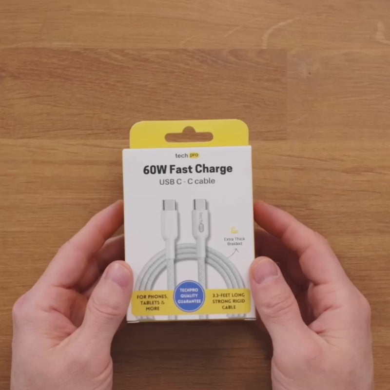USA Wholesale supplier TechPro USB C to C braided cables Texas Distributor Bulk prices