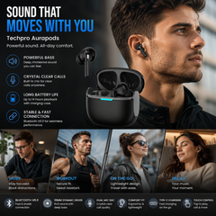TechPro AuraPods Wireless Bluetooth Earbuds