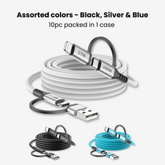 5ft 4in1 braided usb cable in Hang tags